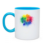 Чашка с изображением красочного взрыва