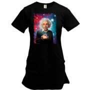 Подовжена футболка Альберт Ейнштейн з молекулою