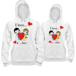 Парні толстовки I love her/him