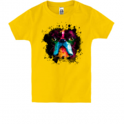 Детская футболка с ярким бульдогом