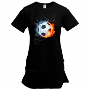 Подовжена футболка з м'ячем у вогні і воді