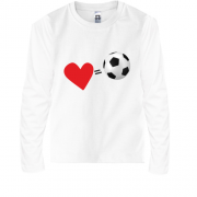 Детская футболка с длинным рукавом Люблю футбол (2)