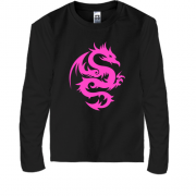 Детская футболка с длинным рукавом Розовый дракон