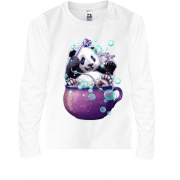 Детская футболка с длинным рукавом "Панда купается"