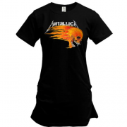 Подовжена футболка Metallica (З вогненним черепом)