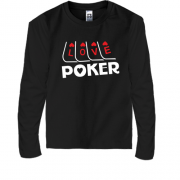 Детская футболка с длинным рукавом Люблю Покер