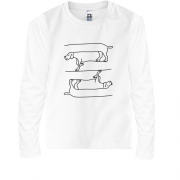 Детская футболка с длинным рукавом Оптическая иллюзия - собака
