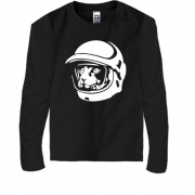 Детская футболка с длинным рукавом с котом-космонавтом