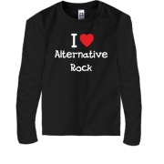Детская футболка с длинным рукавом  I love alternative ROCK
