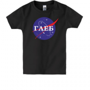 Детская футболка Глеб (NASA Style)