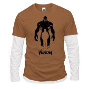 Комбинированный лонгслив с силуэтом "Venom"