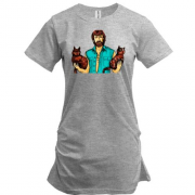 Подовжена футболка з Чаком Норрісом і котами
