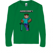 Детская футболка с длинным рукавом Minecraft Стив