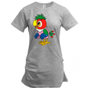 Подовжена футболка з здивованим папугою Кешей