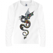 Детская футболка с длинным рукавом с градиентным драконом