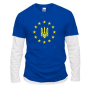 Комбінований лонгслів з гербом України - ЄС
