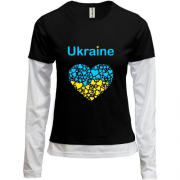 Комбінований лонгслів Ukraine - серце