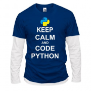 Комбінований лонгслів Keep calm and code python