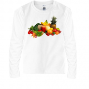 Детская футболка с длинным рукавом с фруктово-овощным букетом