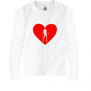 Детская футболка с длинным рукавом Девушка в сердце