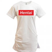 Подовжена футболка з написом "Hentai"