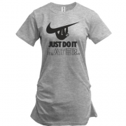 Подовжена футболка з написом "Just do it later"