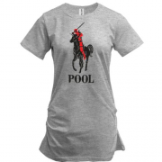 Подовжена футболка з написом "Pool" Дедпул