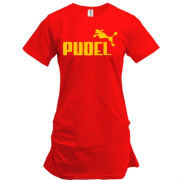 Подовжена футболка з написом "Пудель" в стилі Пума