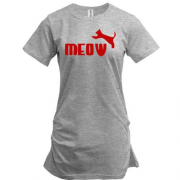 Подовжена футболка з надписью "Мяу" в стиле Пума