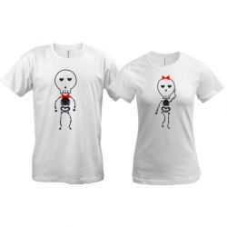 Парные футболки Скелетики