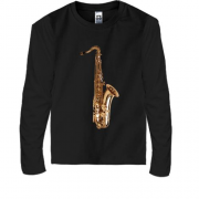 Детская футболка с длинным рукавом с саксофоном