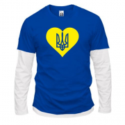 Лонгслив комби с гербом Украины в сердце