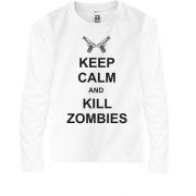 Детская футболка с длинным рукавом Keep Calm and kill zombies