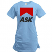 Подовжена футболка з написом "ASK"