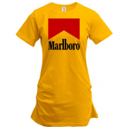 Подовжена футболка з написом "Marlboro"