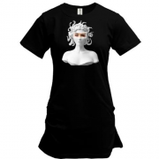 Подовжена футболка зі статуєю медузи Горгони (колаж-арт)