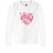 Детская футболка с длинным рукавом с сердцем из цветов (3)