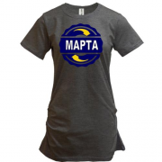 Подовжена футболка з ім'ям Марта в колі