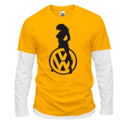 Комбінований лонгслів Volkswagen (лого з дівчиною)