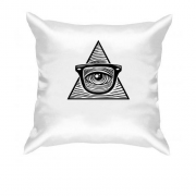Подушка с масонским Всевидящим оком в очках