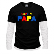 Комбинированный лонгслив Super papa