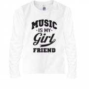 Детская футболка с длинным рукавом Music is my girlfriend
