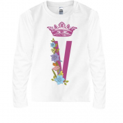 Детская футболка с длинным рукавом V с короной