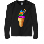 Детская футболка с длинным рукавом Rainbow Ice Cream