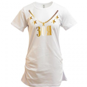 Подовжена футболка з золотим ланцюгом і ім'ям Зоя