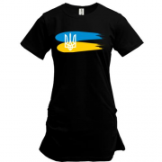 Подовжена футболка з гербом України і фарбами