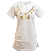 Подовжена футболка з золотим ланцюгом і ім'ям Надія