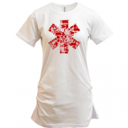 Подовжена футболка з медичної зіркою і іконками