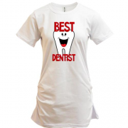 Подовжена футболка з написом "Кращий дантист"