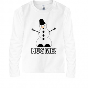 Детская футболка с длинным рукавом со снеговиком Hug me!